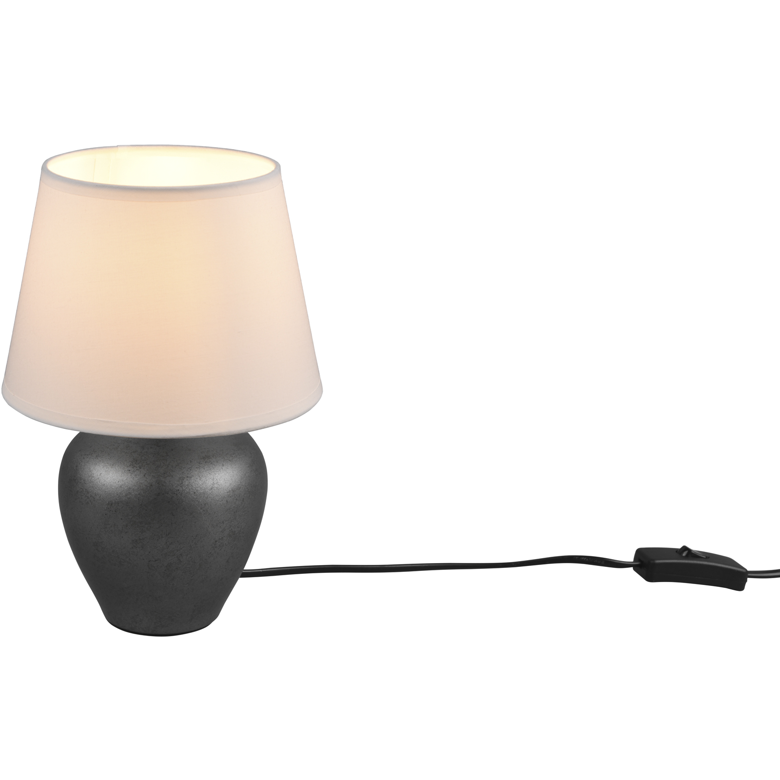 Tischleuchte - weiß-anthrazit - 26 cm hoch