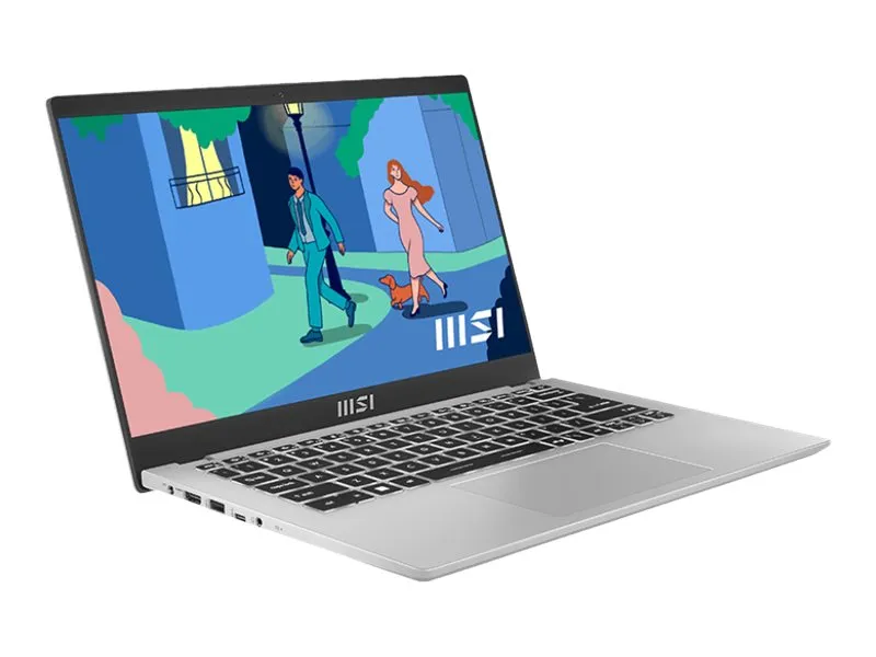 MSI Modern 14 C7M-086NEU - 180° hængselsdesign - AMD Ryzen 7 - 7730U / op til 4.5 GHz - Win 11 - Radeon Graphics - 16 GB RAM - 512 GB SSD NVMe - 14