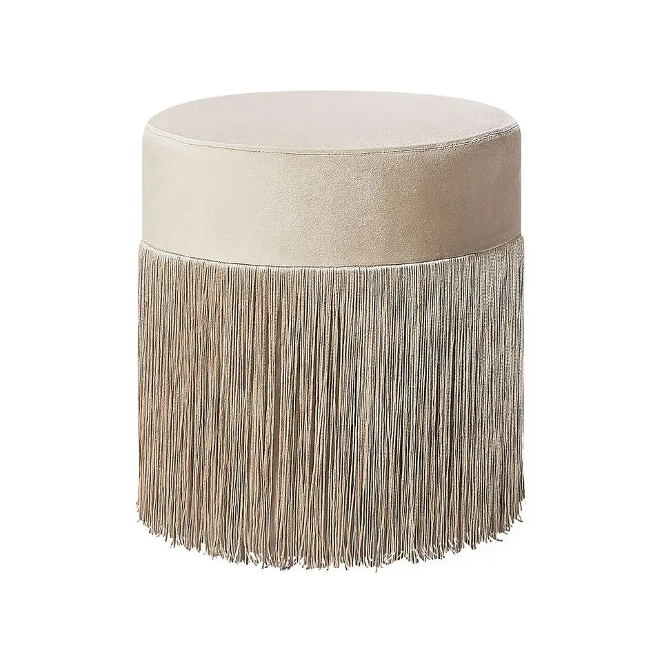 VIRGINIA - Poef - Beige - 36 cm - Fluweel