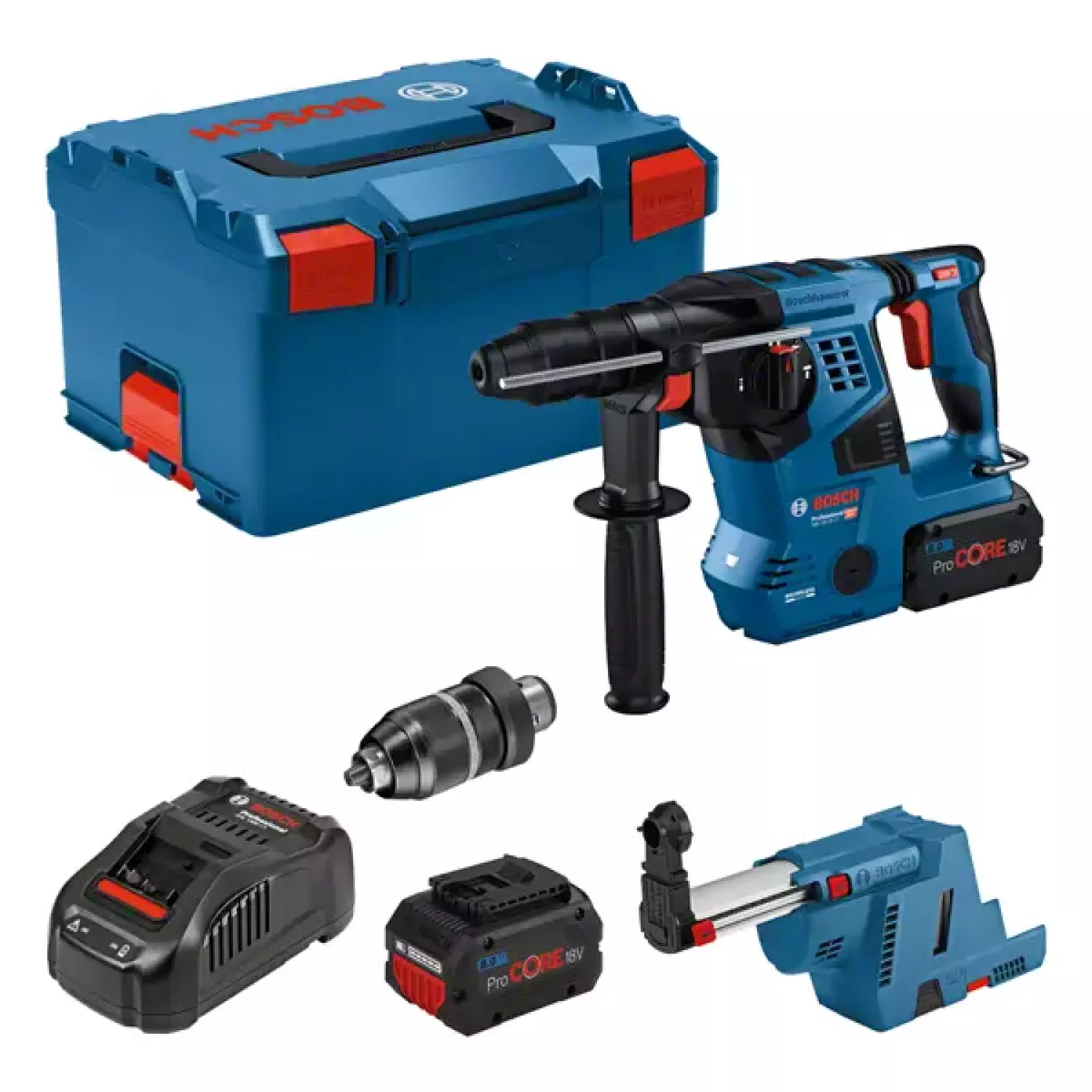 Bosch GBH 18V-28 CF Accu Boorhamer met Stofafzuiging 2x PC 8,0 GDE in L-Boxx