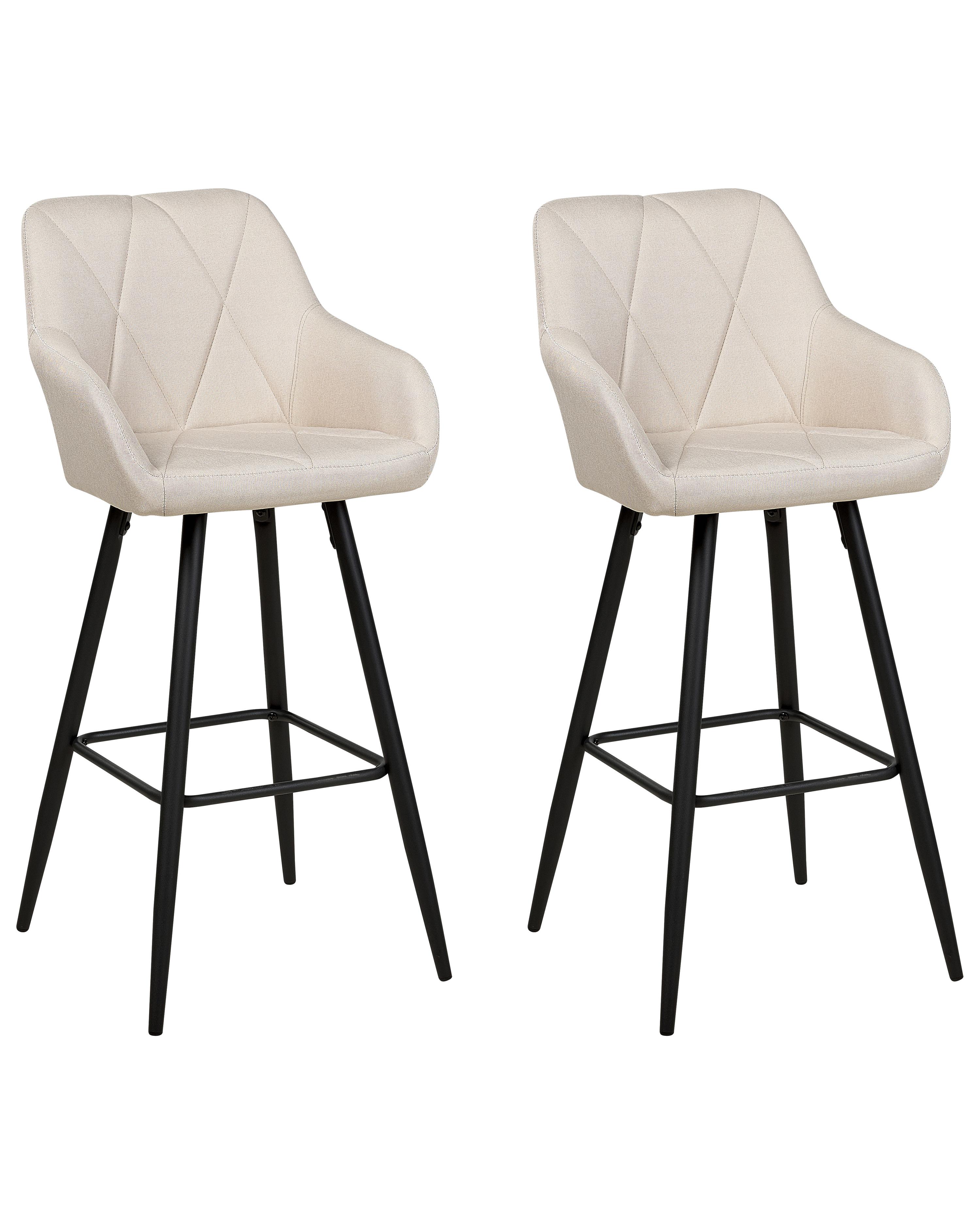 Set van 2 barstoelen DARIEN Lichtbeige