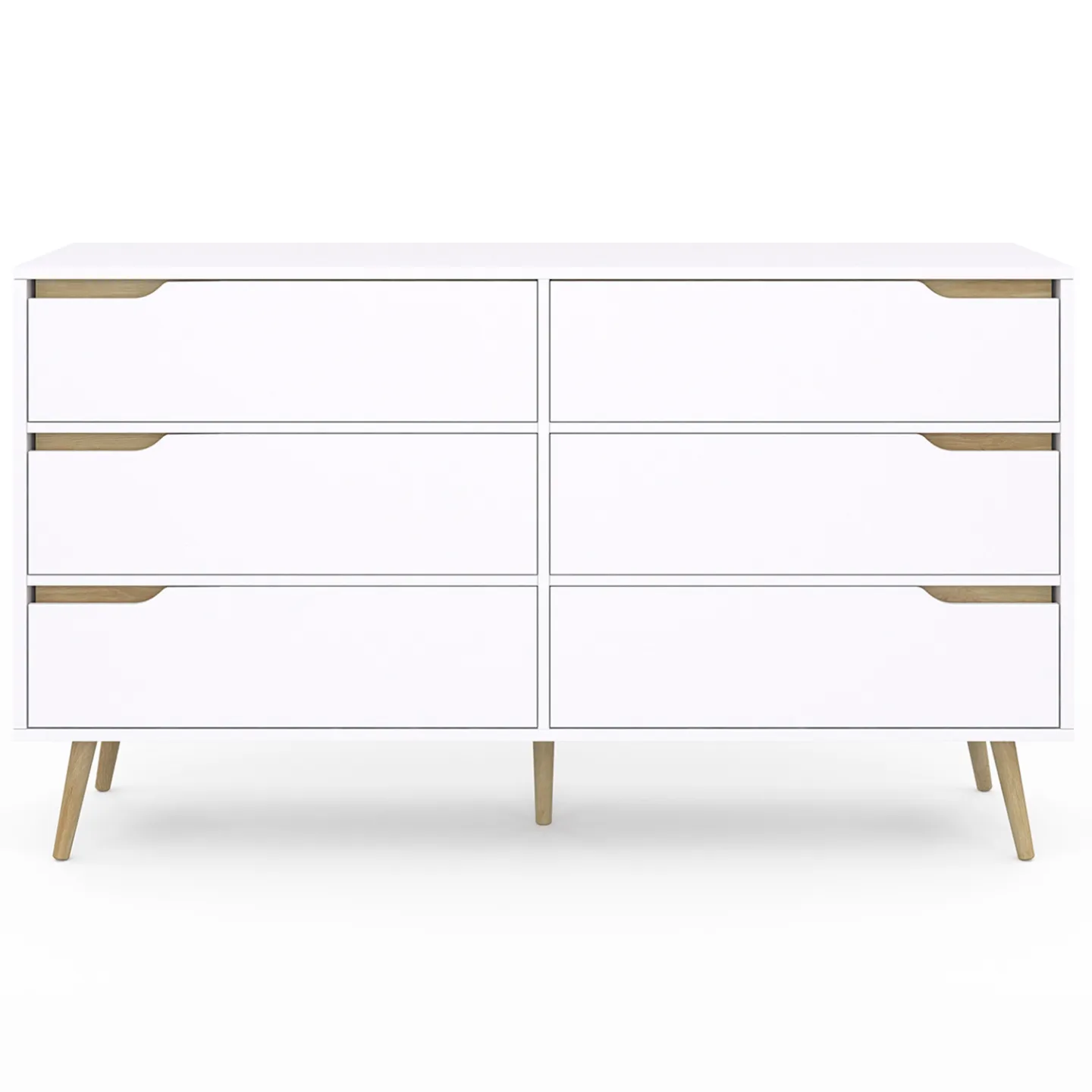 Commode 6 tiroirs HELSINKI XXL 140 cm scandinave blanc