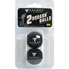 Balle de squash, moyen, blister de 2, noir