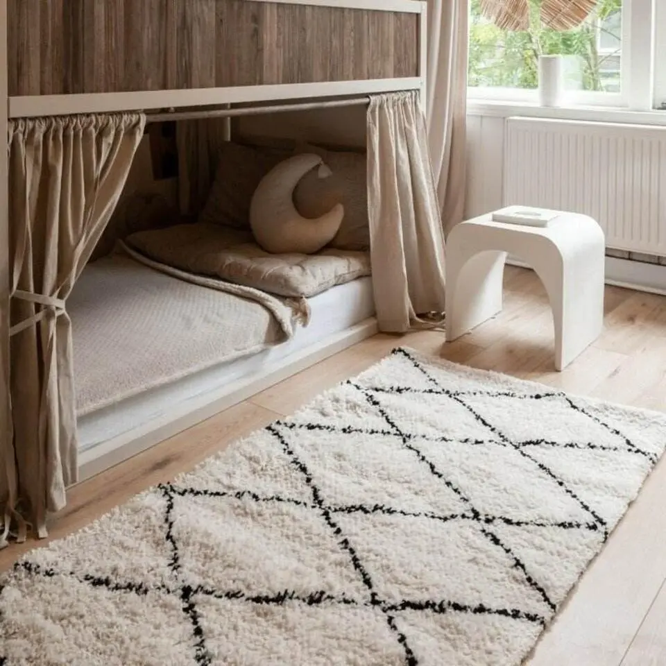 Interieur05 berber vloerkleed Nea wit/zwart - 330 x 240 cm