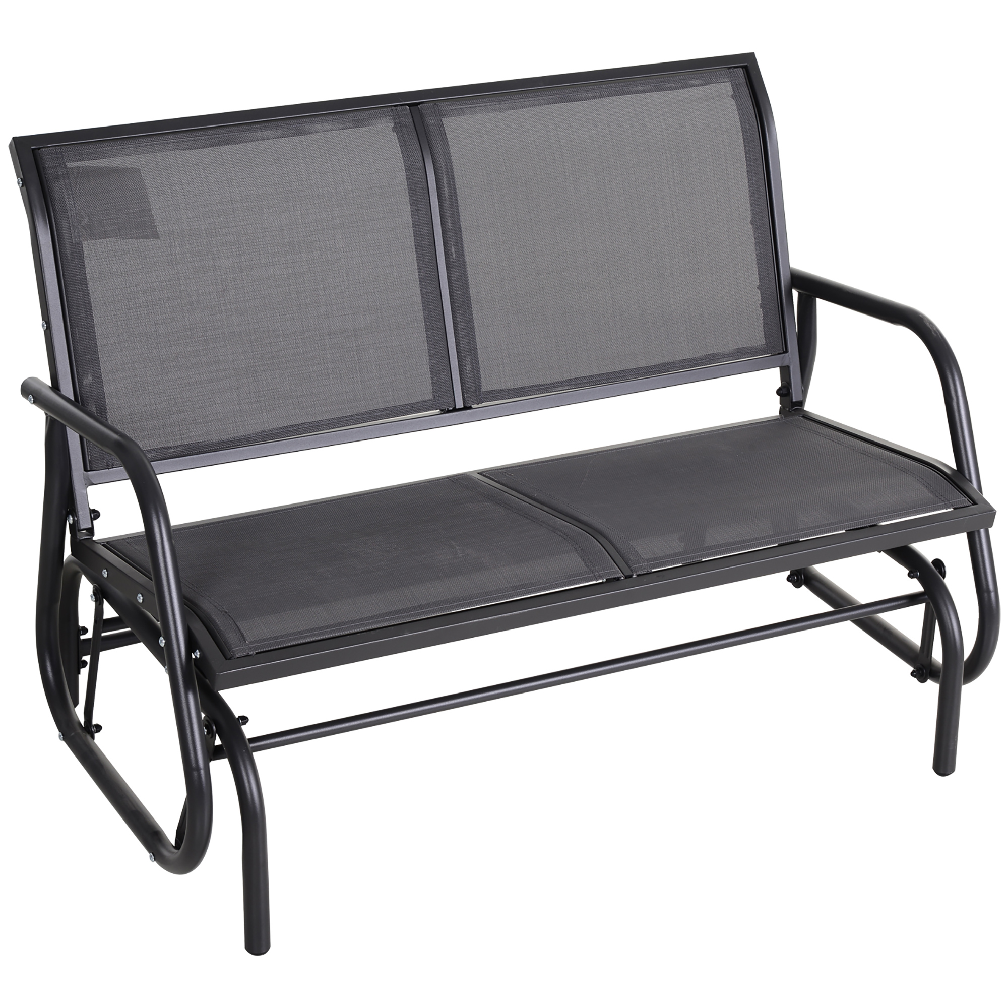 Banco de balanço Outsunny para 2 pessoas, cadeira de balanço para jardim, estrutura em metal e tecido Textileline respirável para uso externo, capacidade máxima de carga de 200 kg, 120 x 70 x 85 cm, cinza
