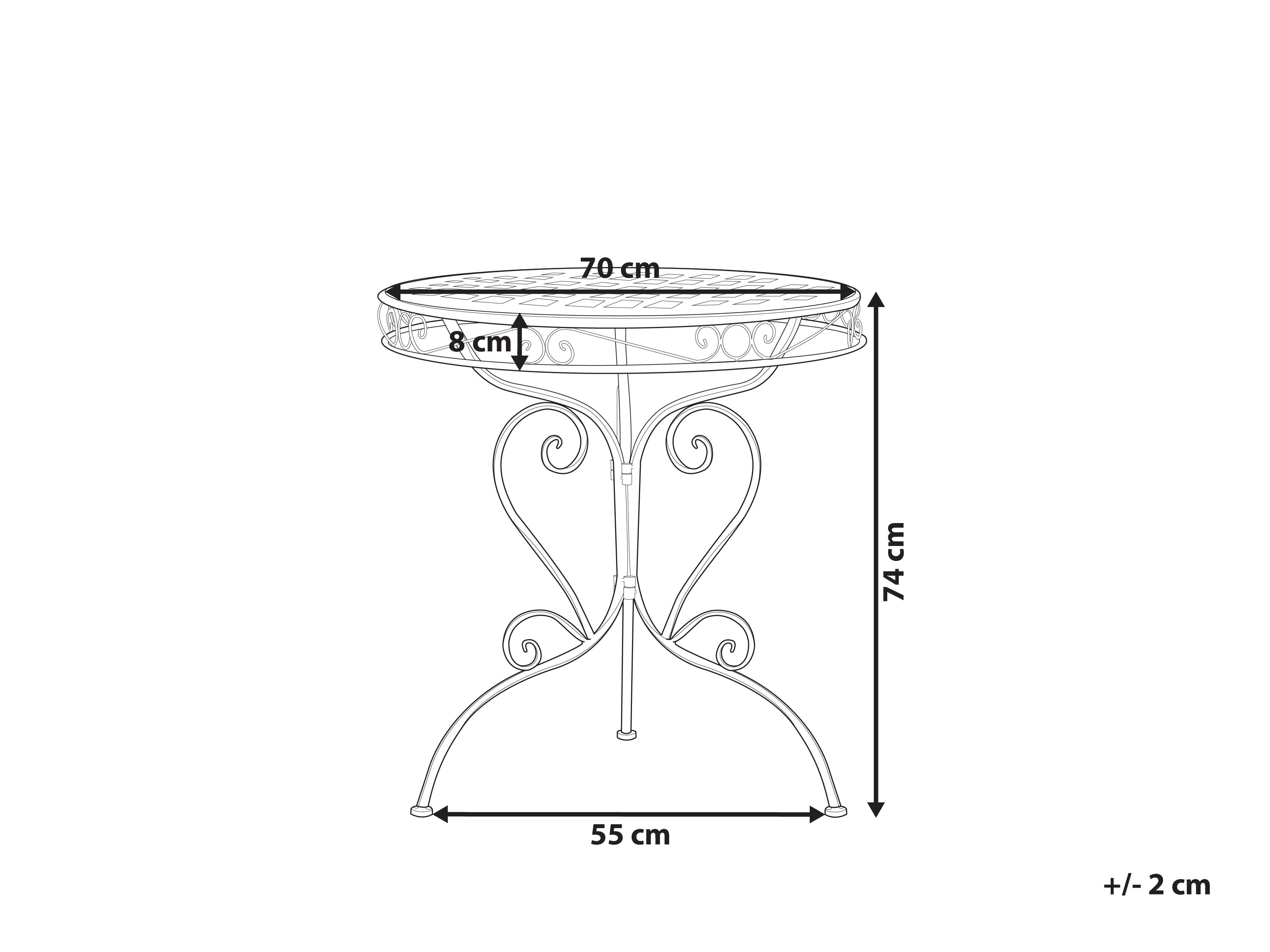Bistrotafel ALBINIA 70 cm 70 cm Metaal Groen