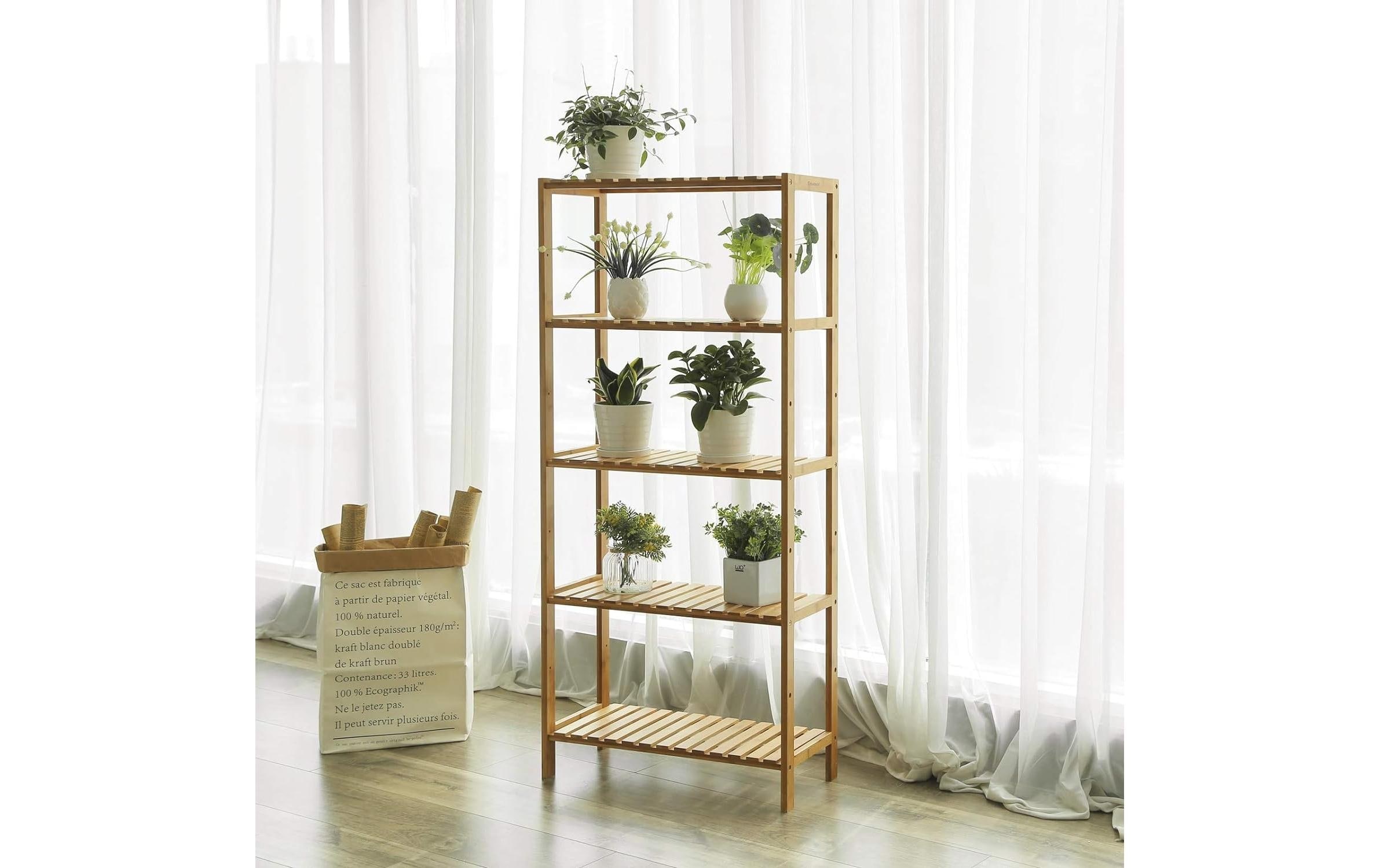 SONGMICS Badregal »60 cm x 130 cm, Bambus/Nature«