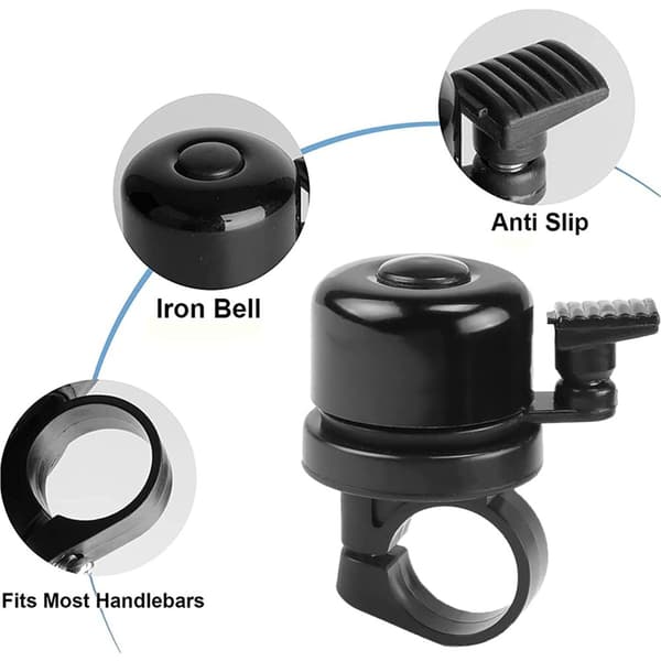 INF Ringeklokke til sykkel, med Airtag-holder Sort  22.2 mm