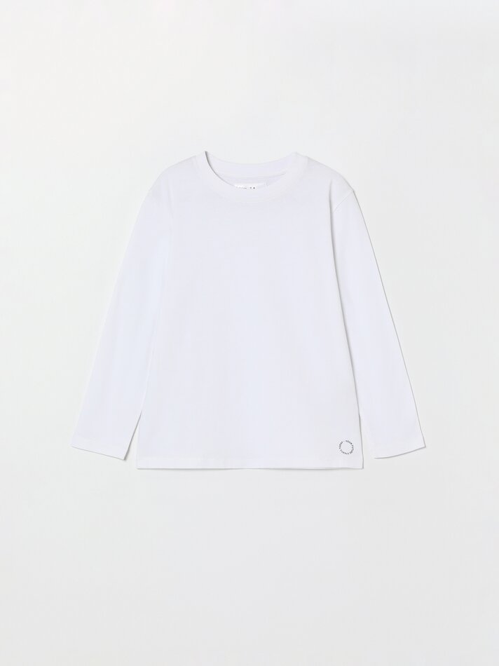 Pacote com 4 camisetas lisas de manga comprida - Brancas