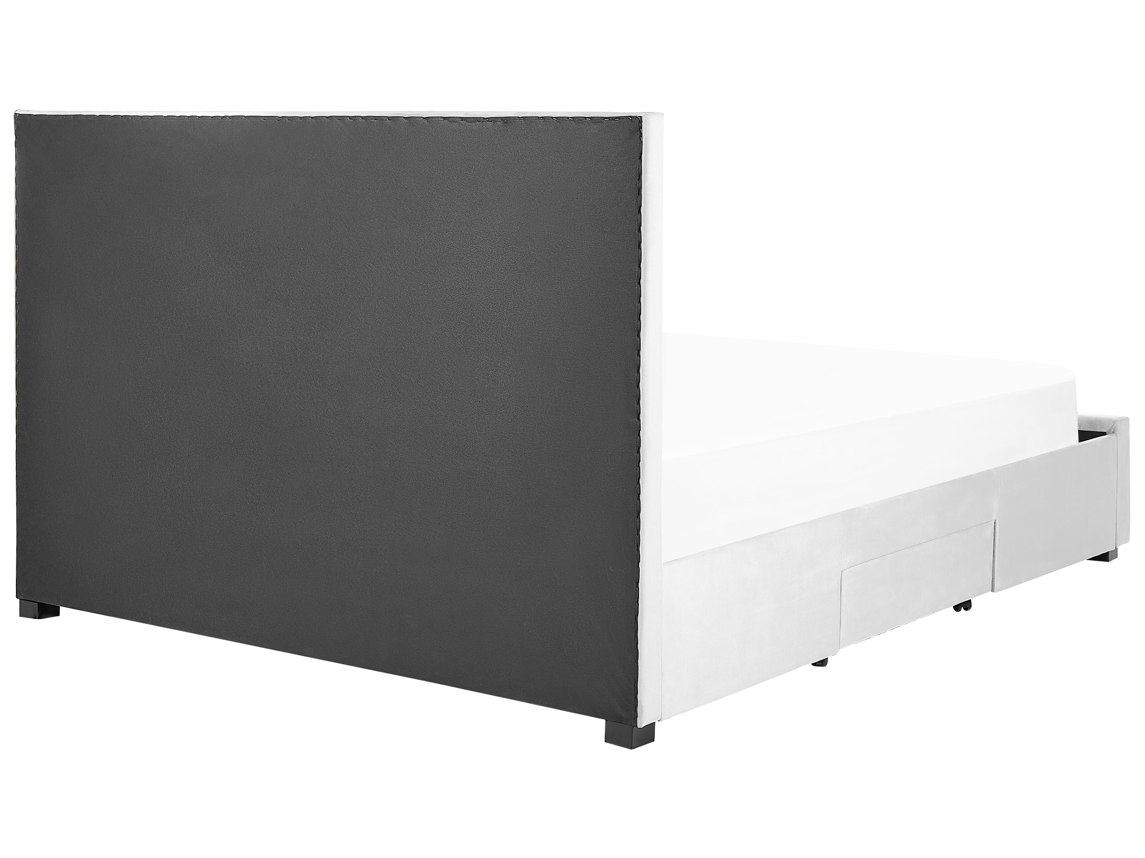 Bed met opbergladen Fluweel LIEVIN 180 x 200 cm Lichtgrijs
