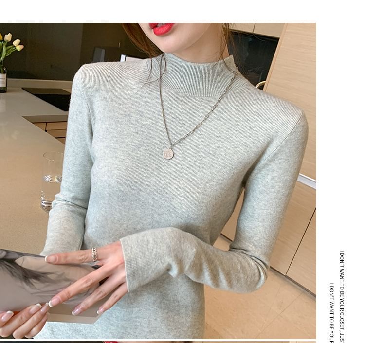 Maido - Lange mouwen, getailleerd, effen, slim fit gebreide top