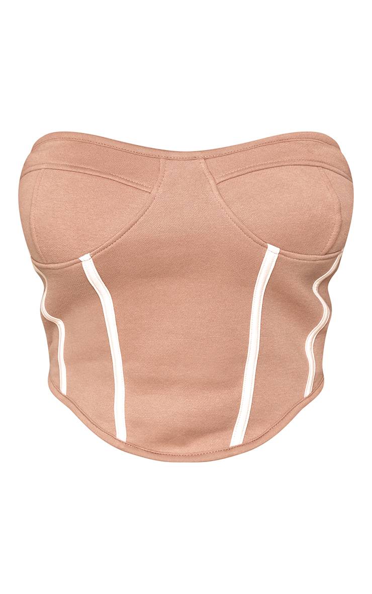 Taupe Haut Sweat Corset Structuré