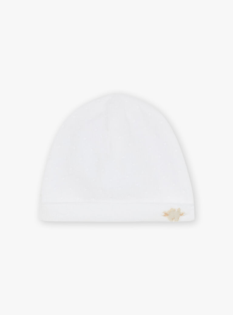 Pyjama et bonnet en velours écru