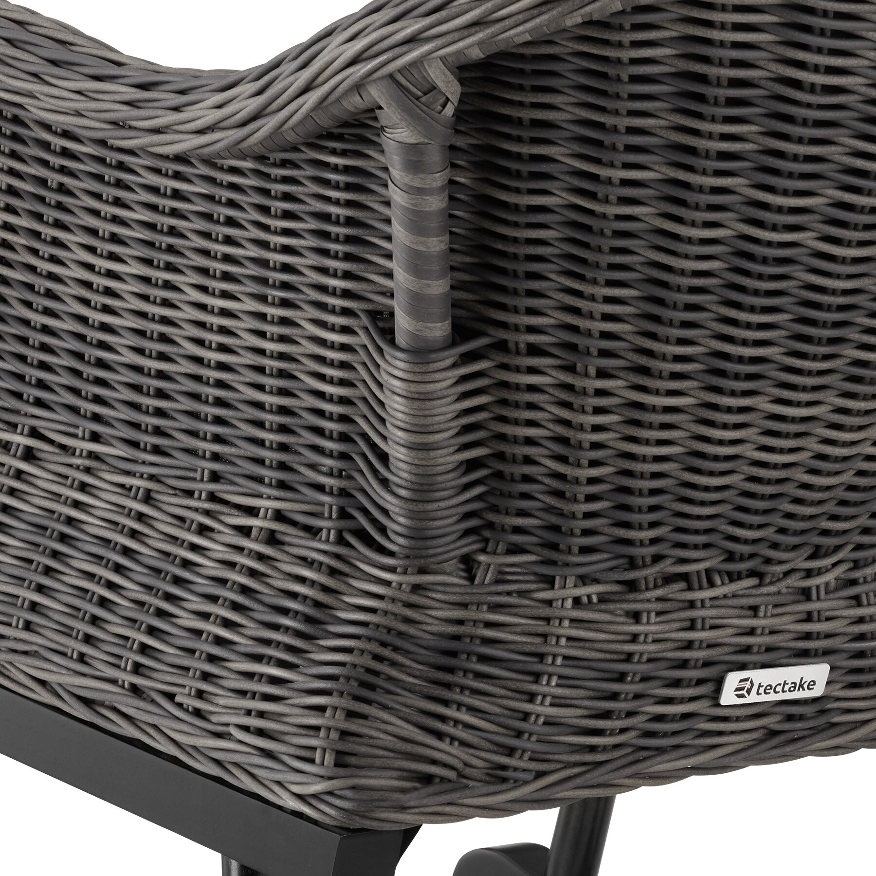 tectake® Rattan Schaukelstuhl, natürlich nachempfundenes Geflecht mit Aluminiumgestell, 150 kg, 57,5 x 85 x 73 cm