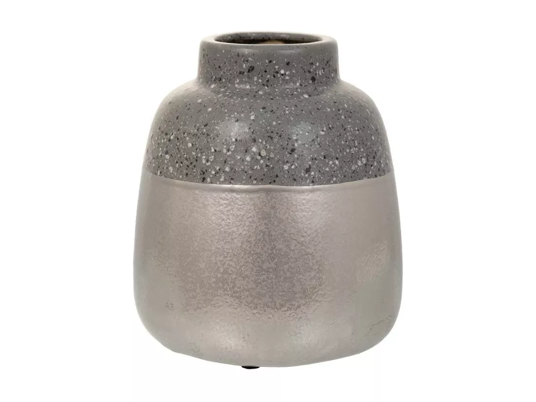 Vase en céramique argentée 15x15x16,5h