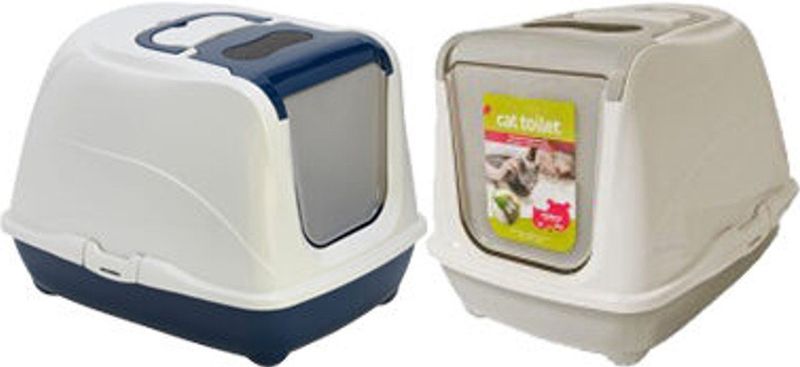 Moderna - Kattenbak - Flip Cat Large - Donkerblauw/wit - 37,0x39,0x50,0 cm