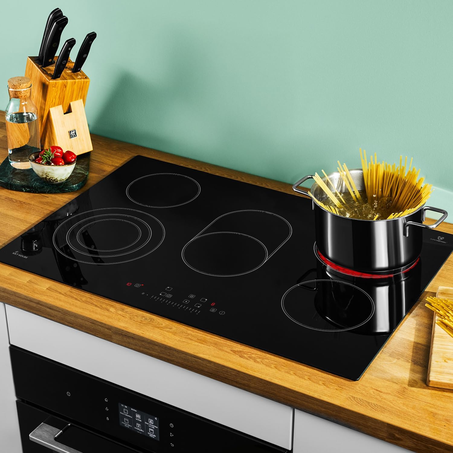 KKT KOLBE Autarkes Herdset | 60cm Einbaubackofen EB8017TFT | 77cm Glaskeramikkochfeld CH7705RL | TFT-Display | Soft Close | Katalyse | Pizzafunktion | Grill | Umluft | Heißluft | SET8017TFTCH77RL
