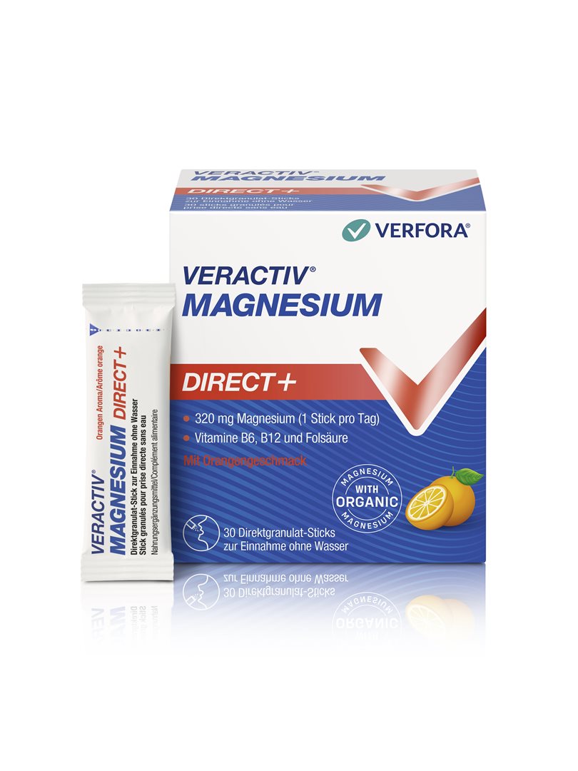 VERACTIV Magnesium Direct+<br>30 Stück, Stick, Orange