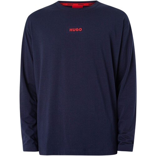 BOSS - Camiseta De Manga Larga Linked Longue Azul