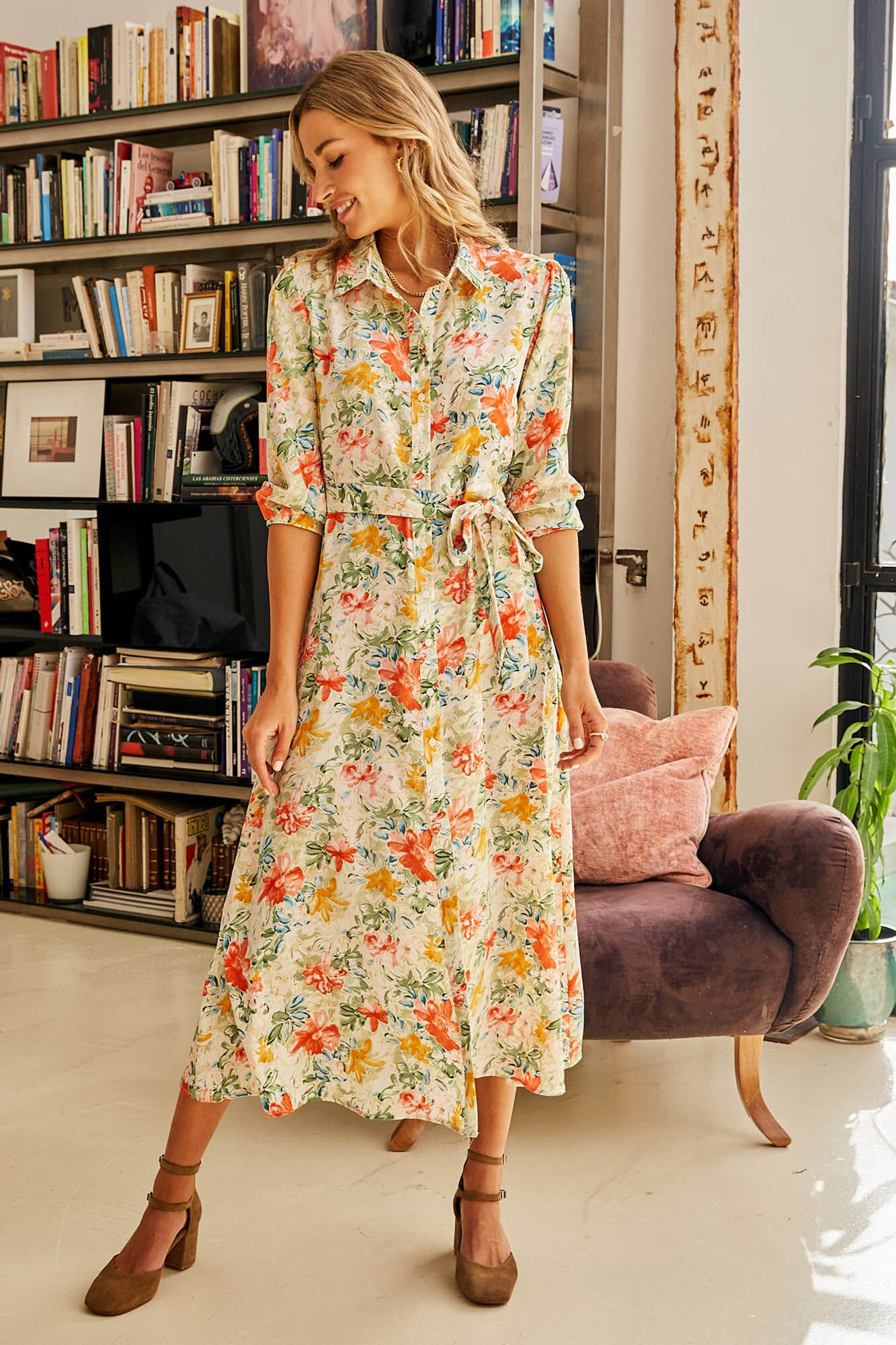 Vestido camisa verde - Verde