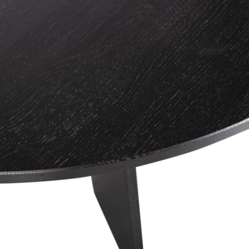 WOOOD eettafel Fries blacknight eikenhout ø 129 cm