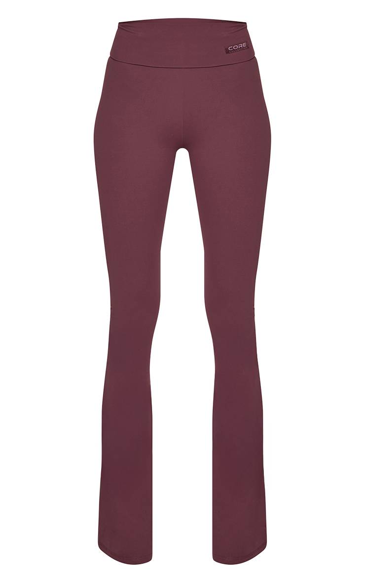 Eggplant Pantalon Taille Haute Sculptant À Rabat Collection Core