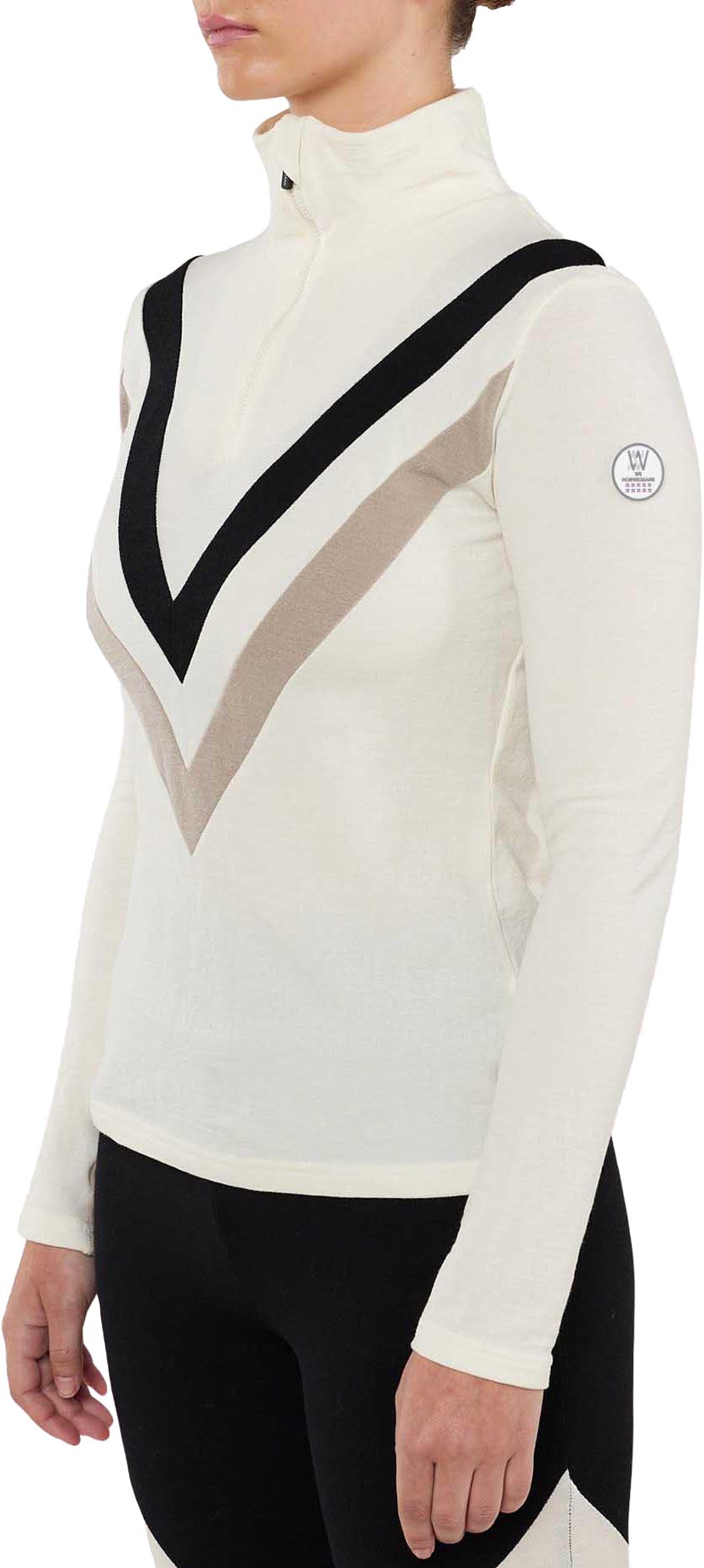 Voss Chevron Zip Up Dame Off White