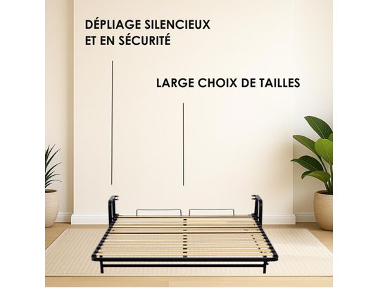 WALLBEDKING - Lit escamotable murphy, 120cmx190cm, vertical, classique