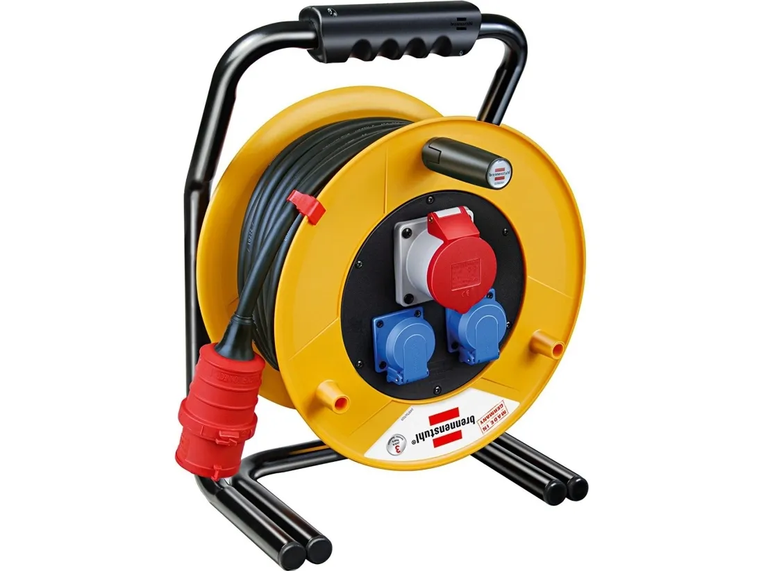 brennenstuhl Brobusta CEE 1 IP44 cable reel for site & industry 30m H07RN-F 5G2,5 - Forlængelsesspole - output-stikforbindelser: 3 - 30 m ledning - sort