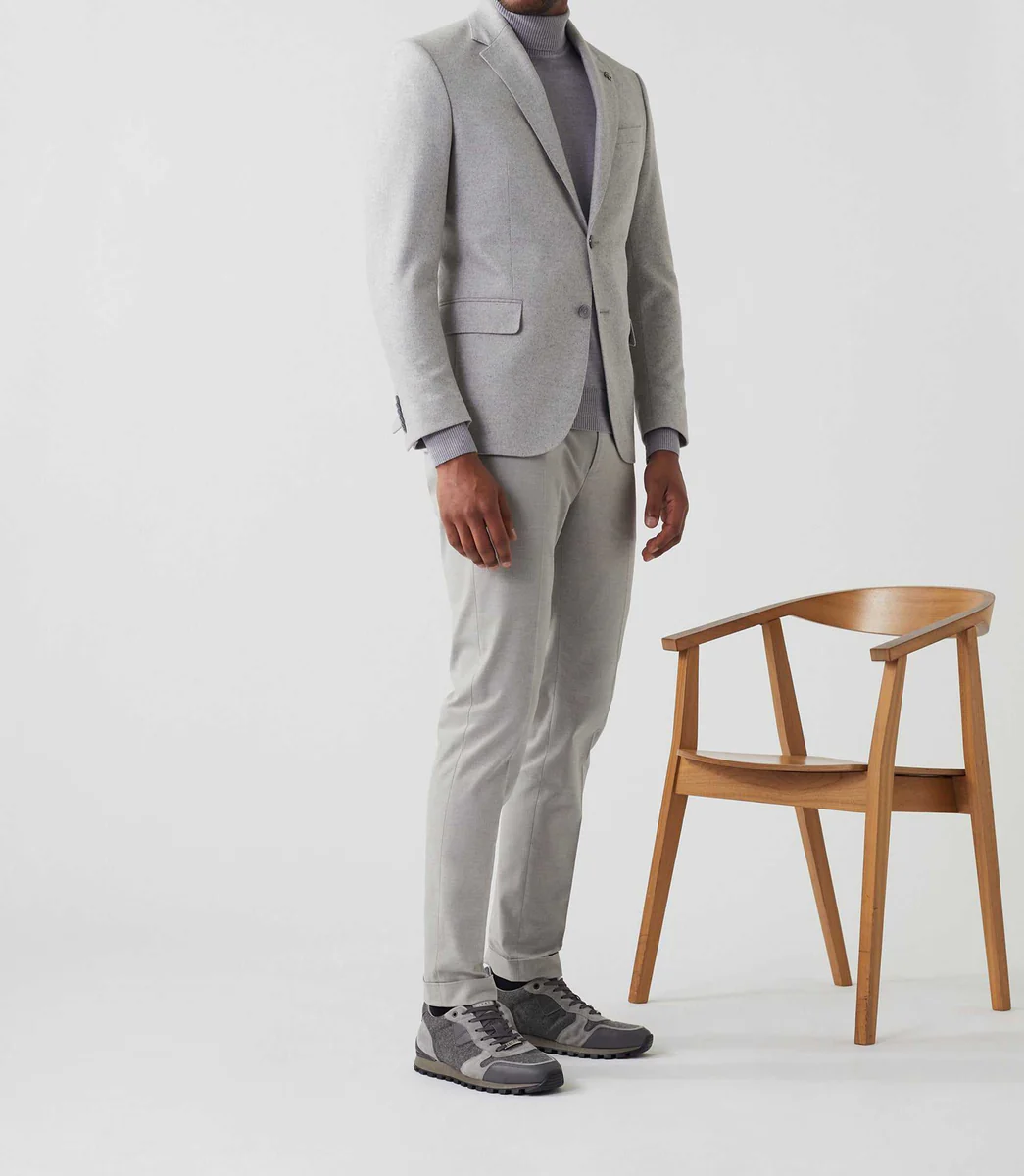 Veste casual avec cachemire gris clair 