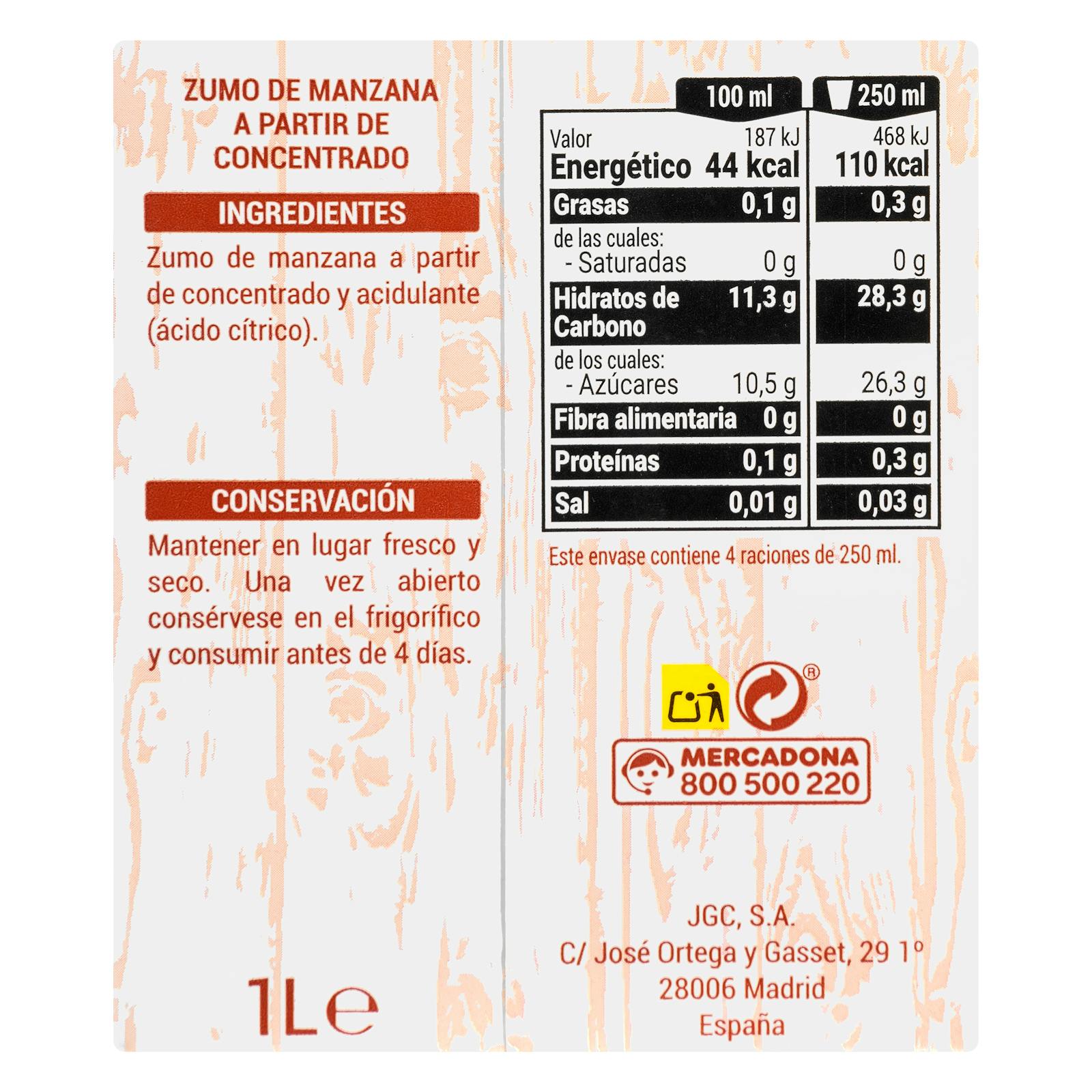 Jus de pomme Hacendado