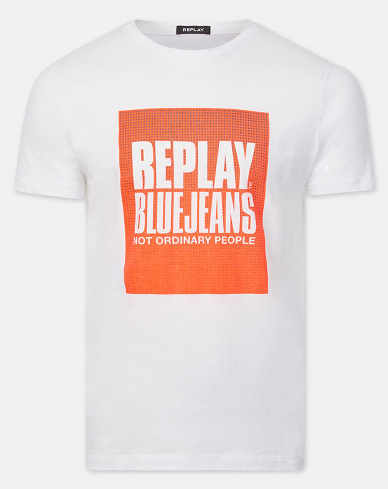 Replay T-Shirt box logo blanc