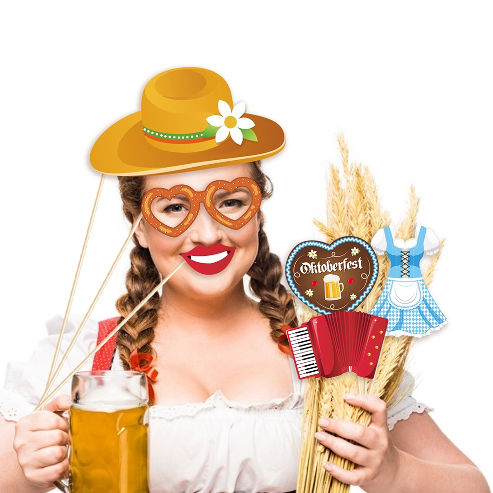 (25er Set) Photo Booth Fotorequisiten Party Foto Accessoires Dekorationen für lustige Bilder - Oktoberfest