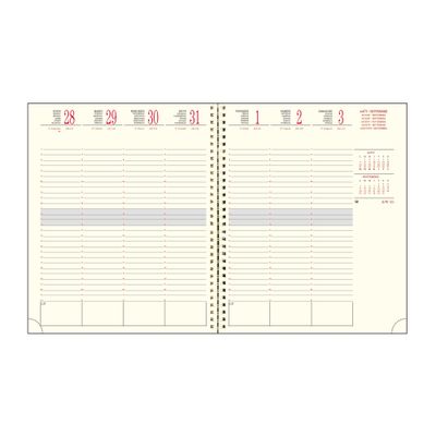 Agenda à spirale Linicolor - 1 semaine sur 2 pages - 16 mois - 18,5 x 22,5 cm - disponible dans différentes couleurs - Exacompta