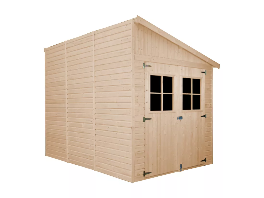 Abri de Jardin en Bois (avec paroi latérale) AVEC LES PLANCHERS IMPRÉGNÉ- 6 m2 - TIMBELA M339A+M339G