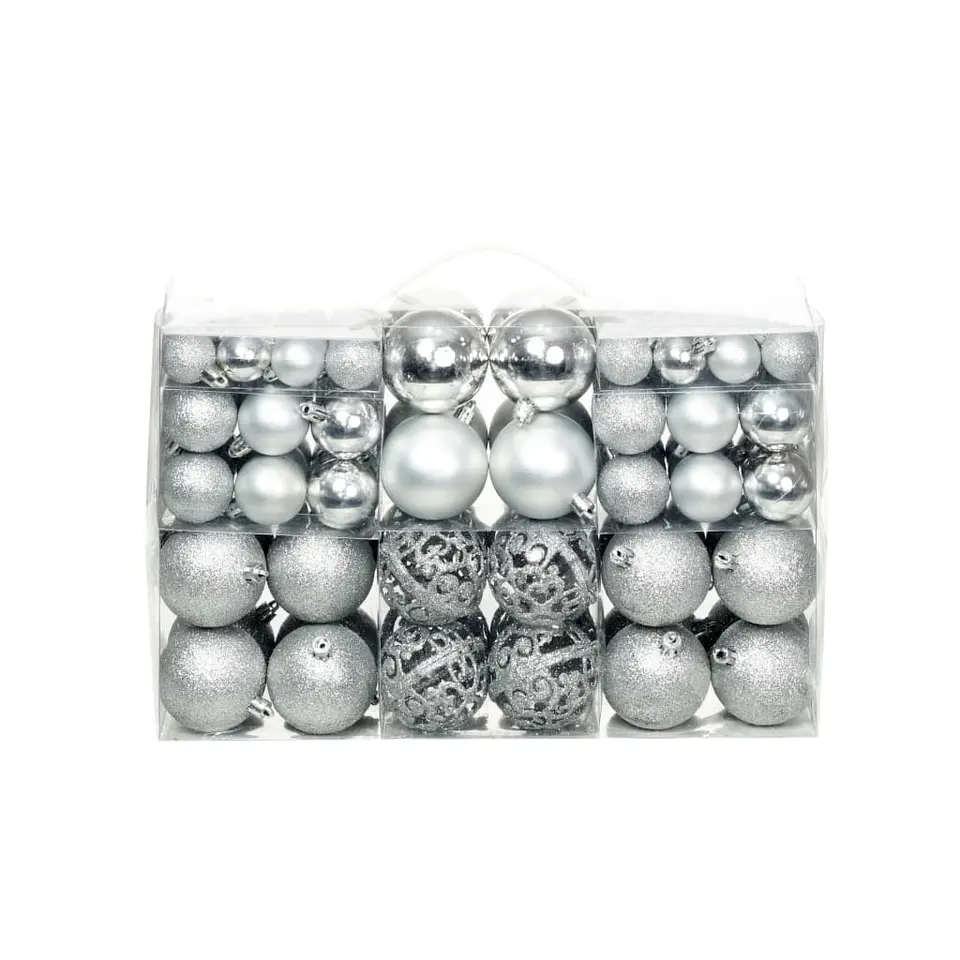 vidaXL - Kerstbal - Zilver - Kunststof - 100 stuks