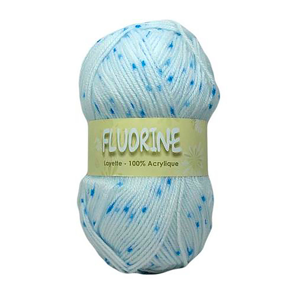 Lot de 2 pelotes de laine FLUORINE bleues chinées 50g