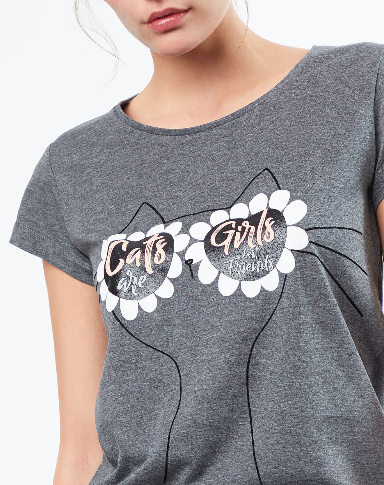 Etam Haut de pyjama Diana à motif anthracite