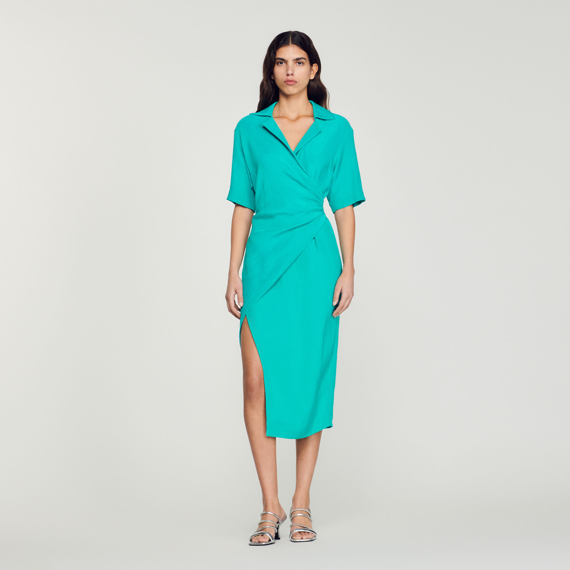 Robe drapee asymetrique