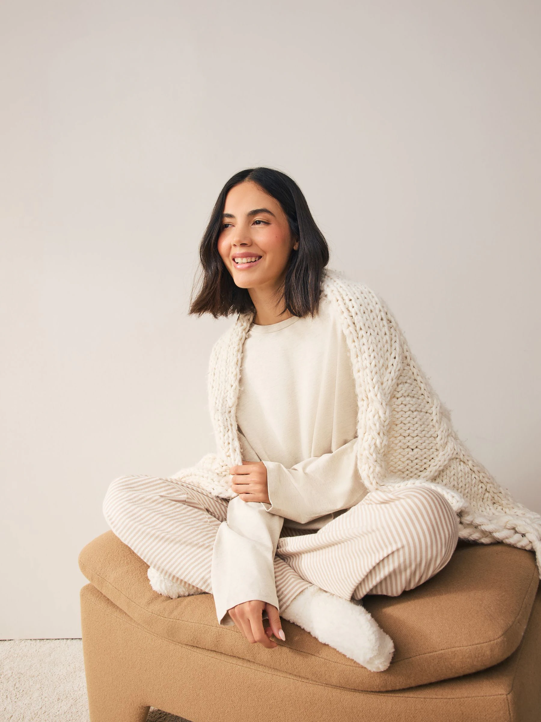 Moutkleurig - Pyjama met lange mouwen