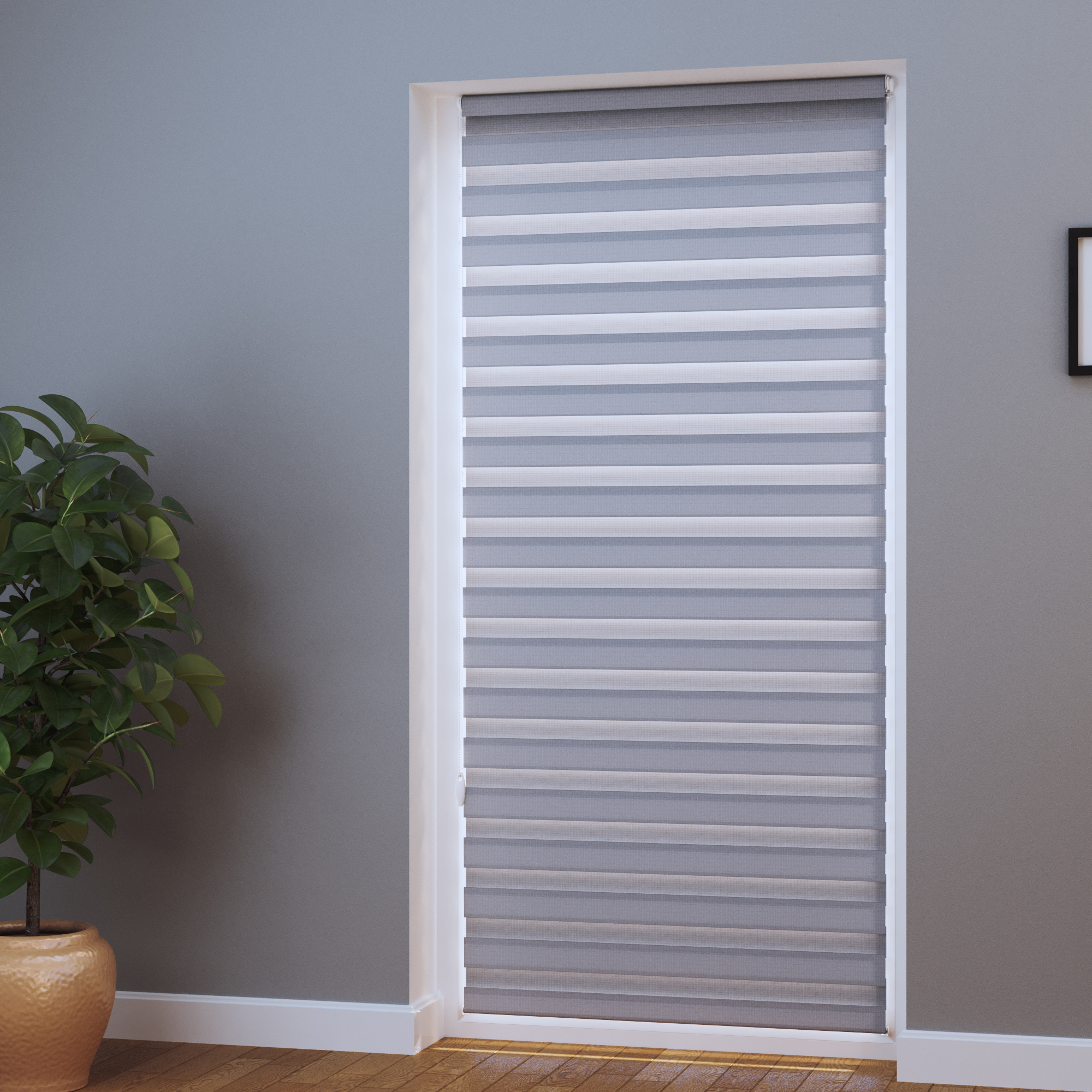 Doppelrollo grau 100 x 220 cm