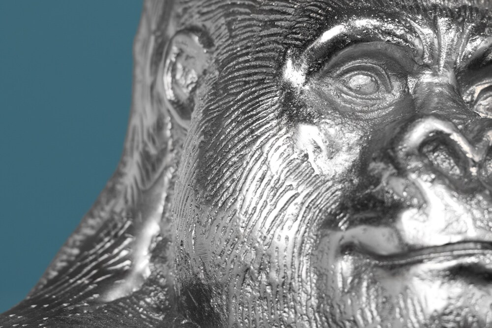 riess-ambiente Gorillafigur KONG 40cm silber handmade Metall Skulptur Deko
