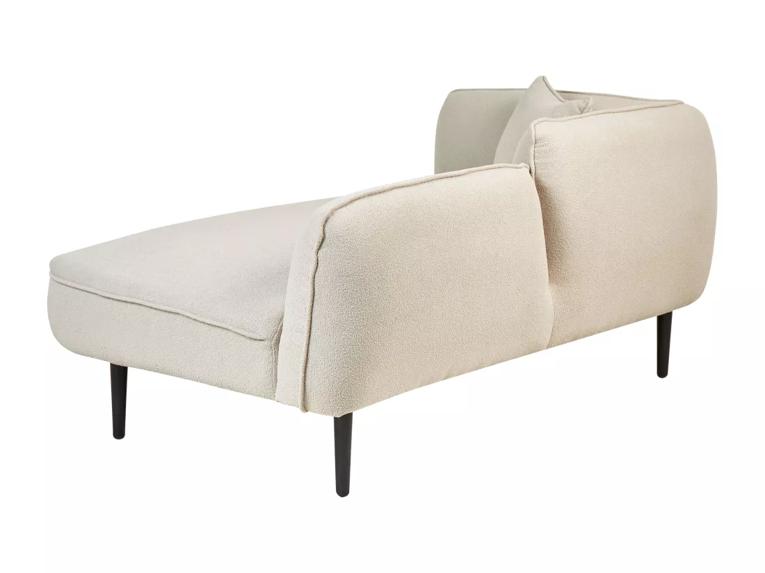 Méridienne d'angle à droite en tissu bouclé beige clair CHEVANNES