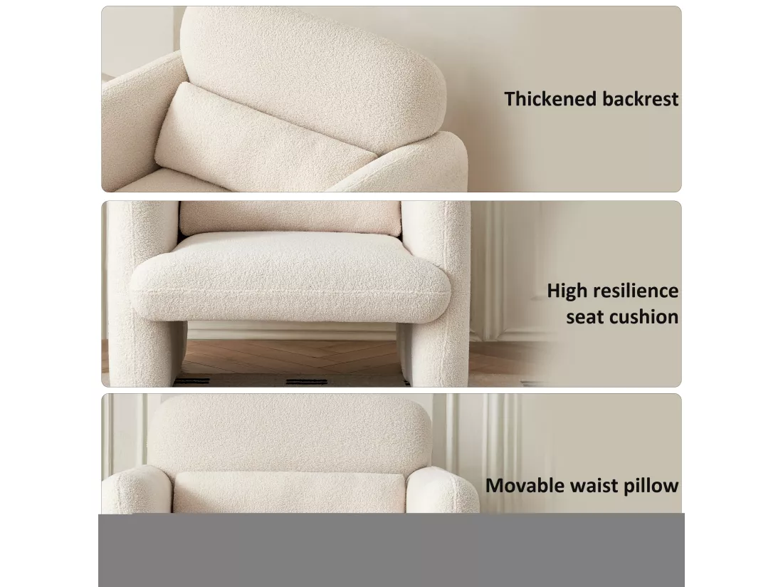 Canapé simple, Fauteuil de salon, fauteuil, chaise de loisirs, chaise de salon, chaise de chambre, convient pour le salon et la chambre à coucher, Beige