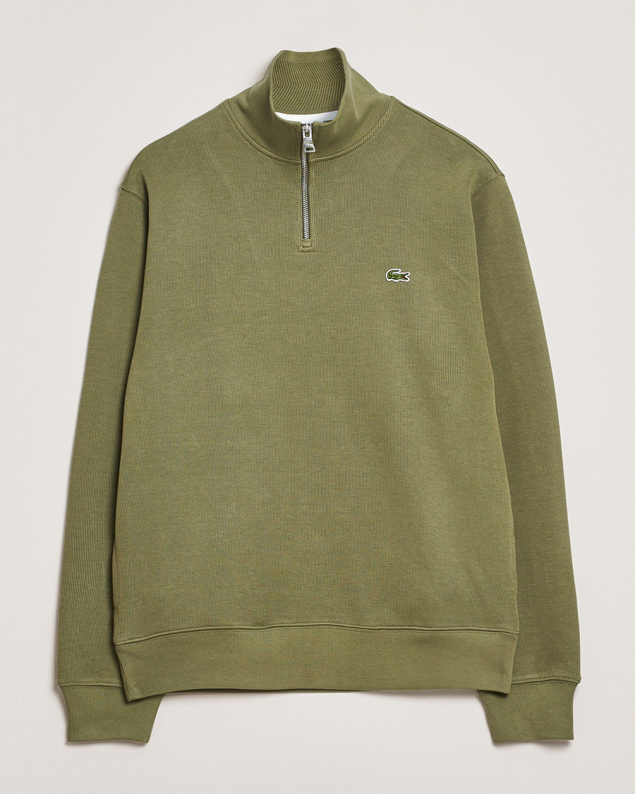 Lacoste Rib Interlock Half Zip Khaki