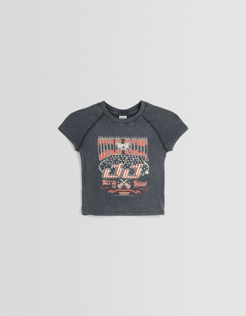 Camiseta de manga curta com estampa