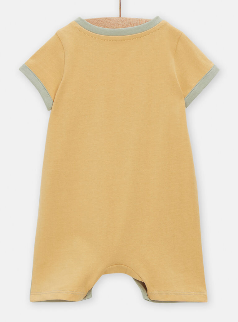 Grenouillère jaune animation rhinocéros pour bébé garçon