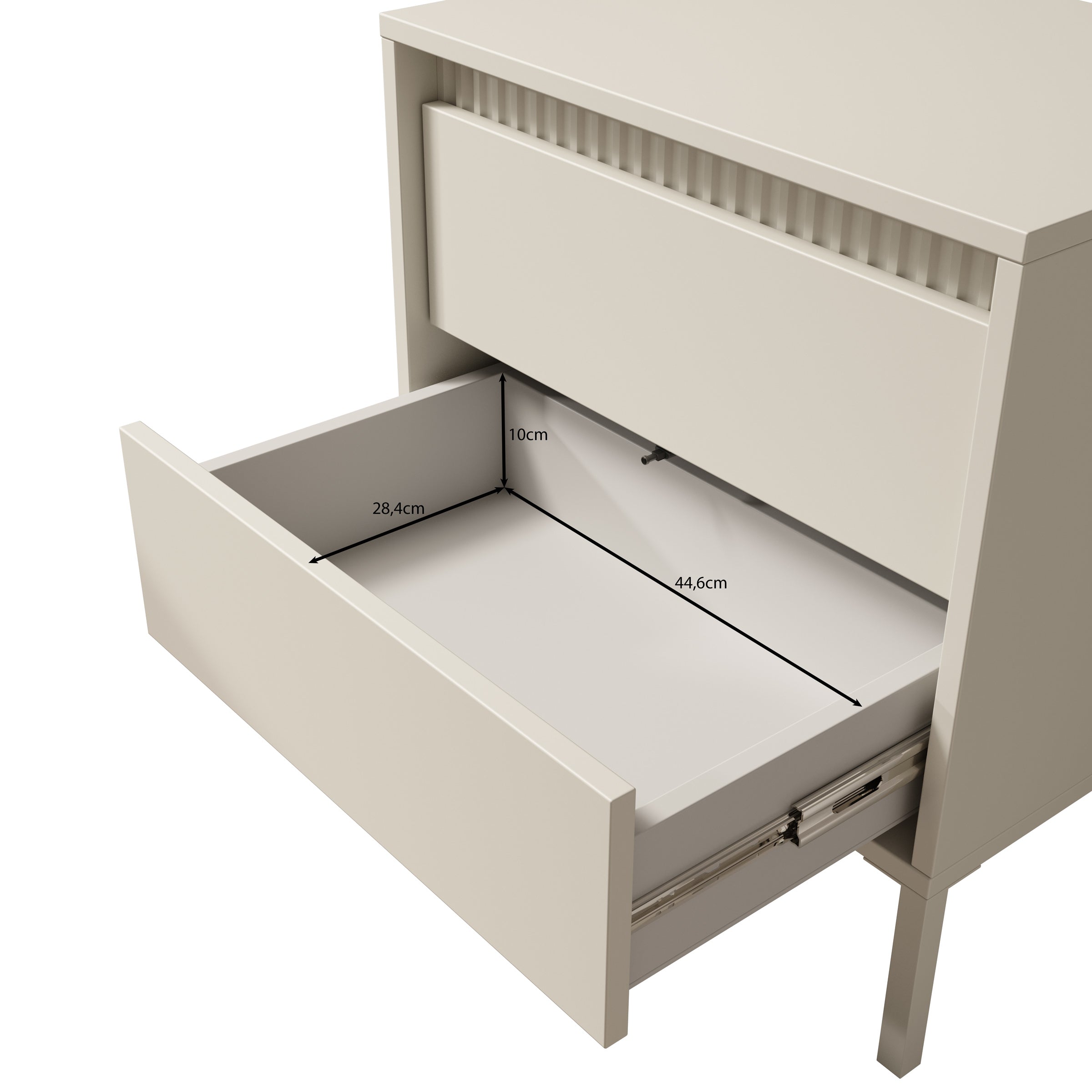 Meubella - Saran - Nachtkastje - Beige - 54 cm