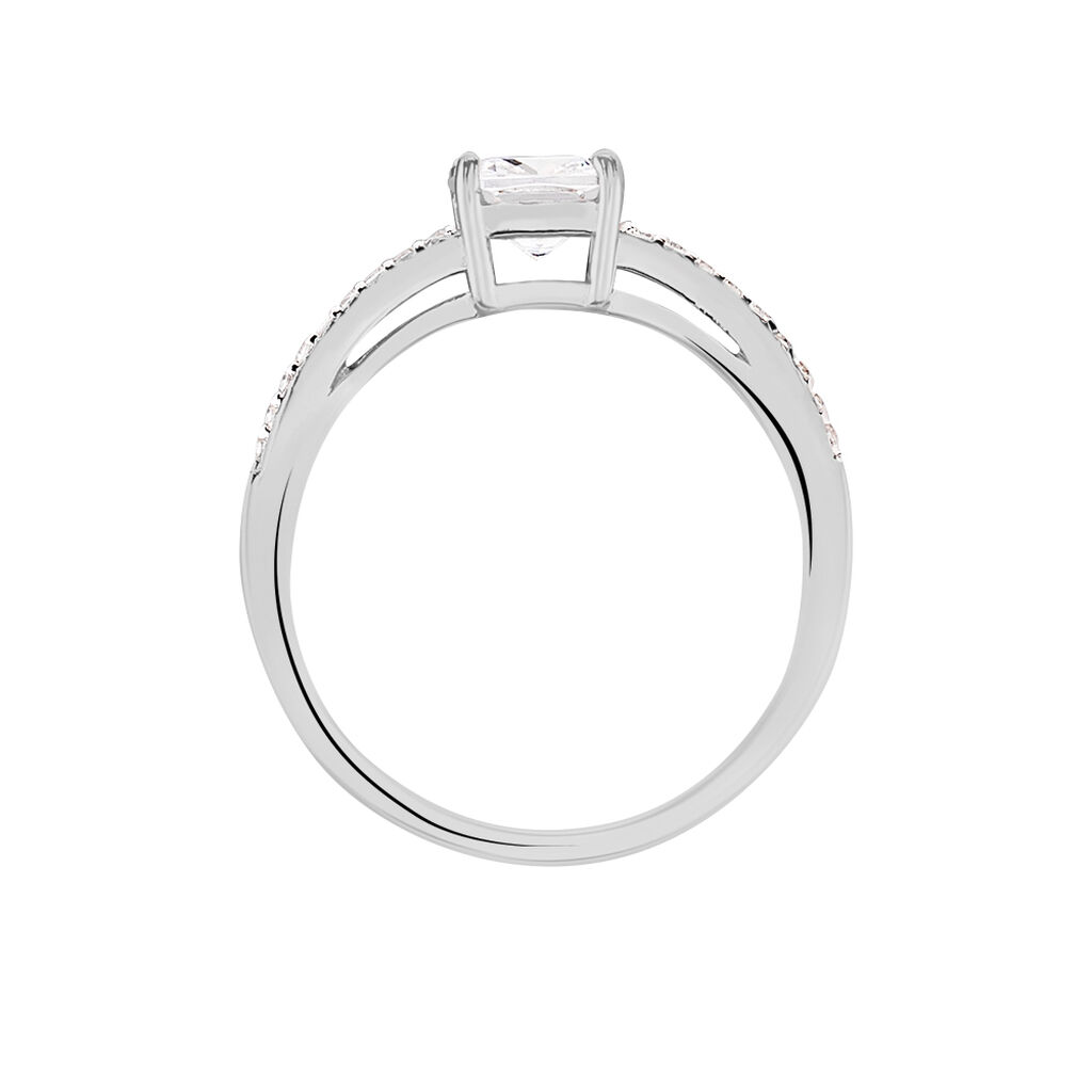Bague Solitaire Celina Argent Blanc Oxyde De Zirconium