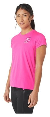 Maillot manches courtes Asics Fujitrail Logo Rose Femme